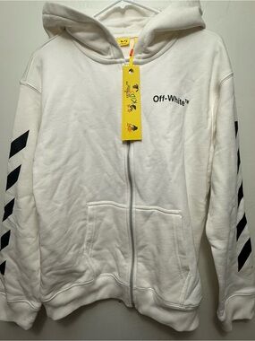 Off-White™ White Kids Helvetica Zip Hoodie Size 14